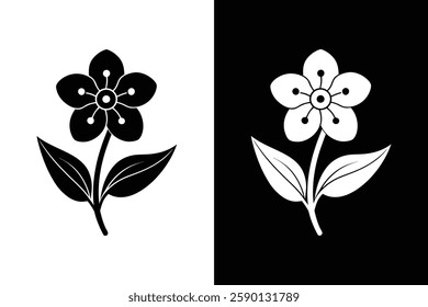Forget-me-not flower icon vector on White Background ,Vector Art Illustration on white background.