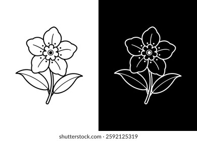 Forget-me-not flower icon vector on White Background ,Vector Art Illustration on white background.