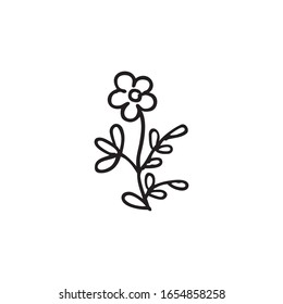 Forget-me-not flower. Isolated vector illustration. Doodle style.	
