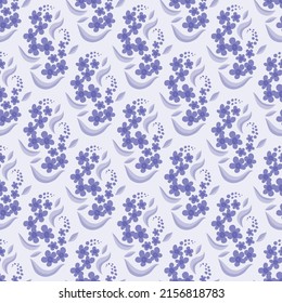 Forget-me-not flower seamless pattern. Ditsy floral print in very peri color. Great for textile design, packaging, wrapping paper.