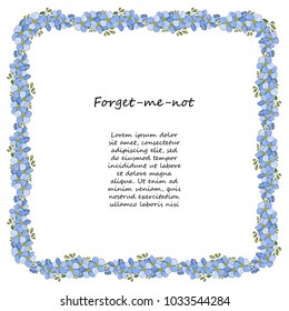 Forget-me-not flower square isolated on white background