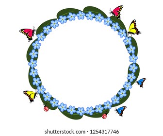 Forget-me-not flowers frame