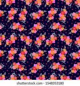 forget-me-not flowers seamless pattern. eps10 vector illustration. hand drawing