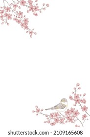 Forget-me-not hand drawn corner frame vector illustration isolated on white. Vintage Romantic floral arrangement for wedding invitation, Birthday, Mothers Day, Woman Day, Happy Easter card design.