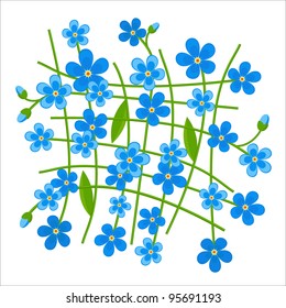 Forget-me-not pattern / Isolated on white background.
