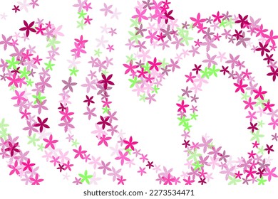 El diseño vectorial de flores primitivas no es de olvidar. Suaves elementos de flores de jardín dispersos. Motivo del Día de la Muñeca Hinamatsuri. Flores coloridas Flores nomeolvides la flor no simplista. Pétalos de tabby.