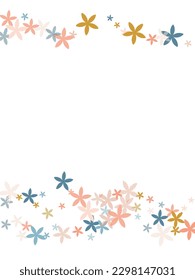 Forget-me-not rustic flowers vector illustration. Gentle meadow bloom elements isolated. Easter holiday motif. Vintage flowers Forget-me-not minimal bloom. Summer daisies.