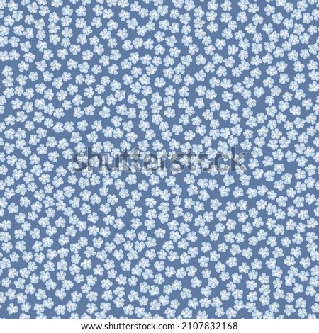 Forget-me-not Spring Garden flower hand drawn vector seamless pattern. Vintage Romantic Liberty inspired Petite floral ditsy print. Bloomy calico background for fashion fabric or home textile
