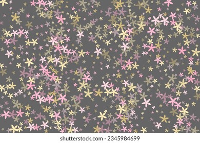 Forget-me-not stylized flowers vector design. Pretty meadow floral elements scattered. Hinamatsuri Girl's Day backdrop. Beautiful flowers Forget-me-not rustic bloom. Flowering daisy.