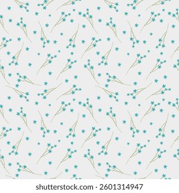 forget-me-nots floral pattern on white background abstract