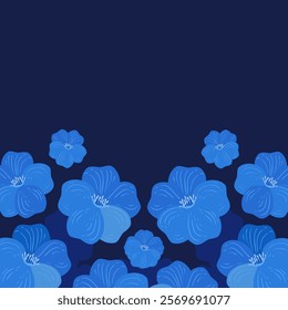 forget-me-nots on an empty background. background for text with blue hand-drawn colors