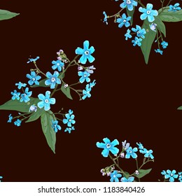 Forget-me-nots. Seamless background with a flower pattern