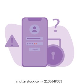 Olvidando la ilustración de contraseña. Este Diseño Se Puede Utilizar Para Sitios Web, Páginas De Inicio, UI, Aplicaciones Móviles