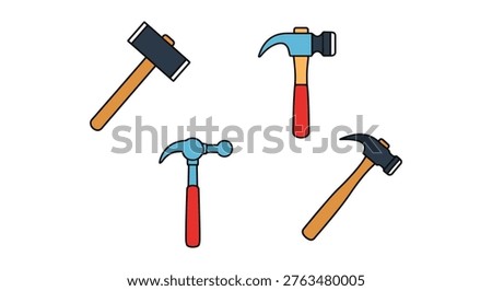 Forging Hammer Line art vector simple minimal illustration