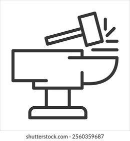 Forging Outline Icon Vector Illustration