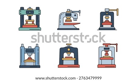 Forging Press Line art vector minimal abstract modern