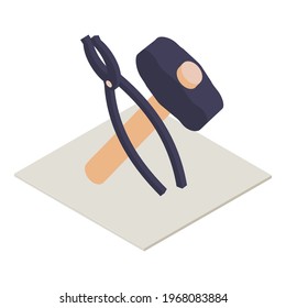 Forging tool icon. Isometric illustration of forging tool vector icon for web