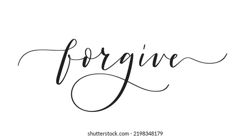 Forgive Cute Modern Calligraphy Word Inspirational Stock Vector ...