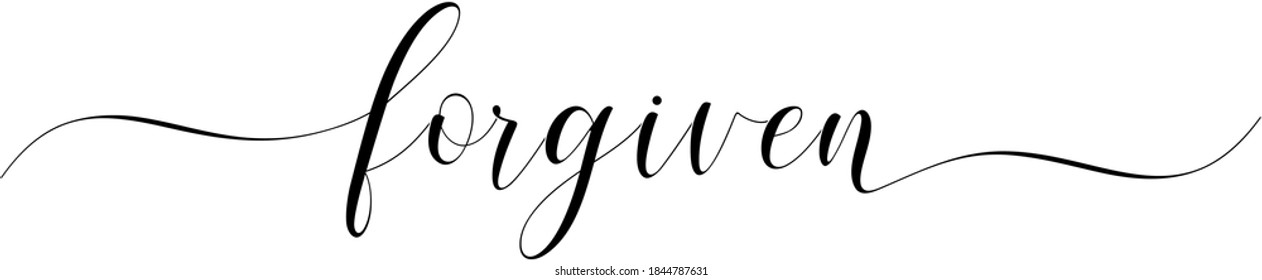 Forgiven text vector written with an elegant typography.