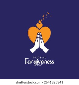 Forgiveness Day logo banner poster freedom peace love care safe concept idea graphic design vector template illustration social media web post flyer card wish theme. A World Without Walls