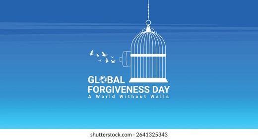 Forgiveness Day logo banner poster freedom peace love care safe concept idea graphic design vector template illustration social media web post flyer card wish theme. A World Without Walls