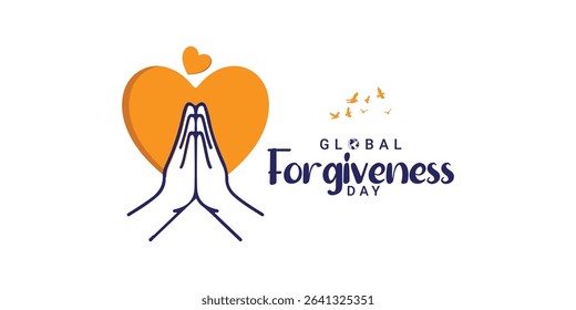 Forgiveness Day logo banner poster freedom peace love care safe concept idea graphic design vector template illustration social media web post flyer card wish theme. A World Without Walls