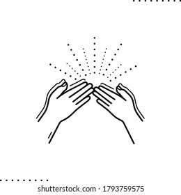 Forgiveness hands  vector icon in outline