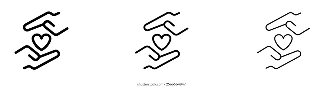 Forgiveness icon in tree different line stroke sizes.
