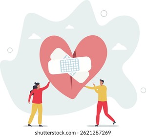 Perdão para manter o relacionamento por muito tempo, juntos ou amor conceito de casal, vida de caráter .