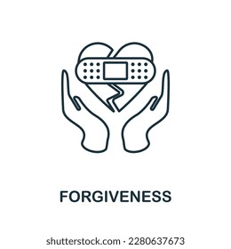 Forgiveness line icon. Simple element from social activity collection. Creative Forgiveness outline icon for web design, templates, infographics and more