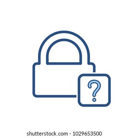 Forgot Lock Office Password Icon. Vector Illustration