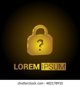 Forgot Password 3D Golden Metallic Premium Royal Corporate Logo / Icon