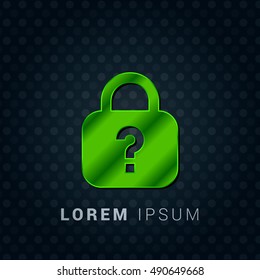 Forgot Password Bright Green chromium precious metallic 3D Icon / Logo Design
