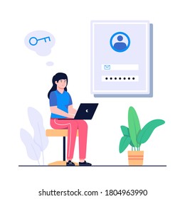 Forgot The Password Concept Flat Illustration