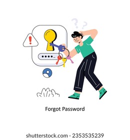 Forgot Password Connection Flat Style Design Vector illustration. Stock illustration