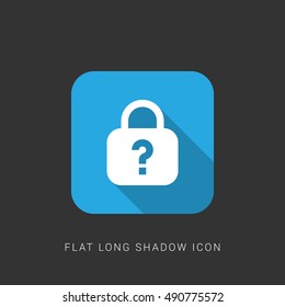 Forgot Password Flat Blue Long Shadow Icon / Logo Design