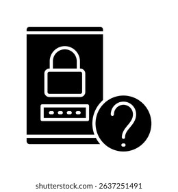 Forgot Password glyph, mini illustration icon. use for modern concept, print, UI, UX kit, web and app development. Vector related to account management, ecommerce, banking and finance.