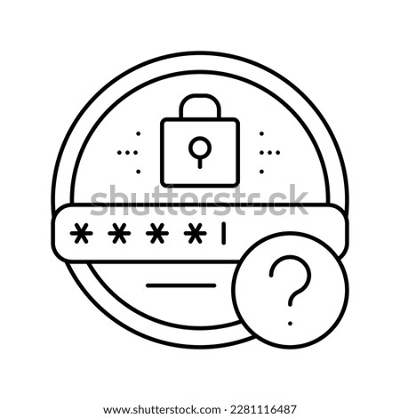 forgot password line icon vector. forgot password sign. isolated contour symbol black illustration