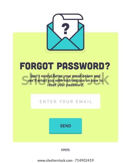 Forgot Password. Password Reset template with text box and button