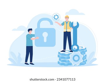 Forgot password trending concept flat illustration