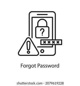 Forgot Password vector outline Icon Design illustration. Web And Mobile Application Symbol on White background EPS 10 File