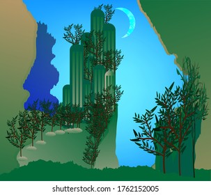 Vergessenes Land auf blauem Hintergrund