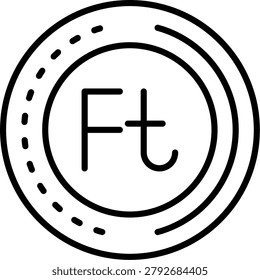 Forint Line Icon Vector Design