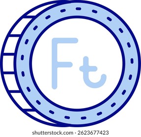 Diseño de icono de Vector de línea Forint