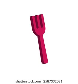 Fork 3d icon. Cutlery. Isolated object on white background.
