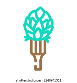 vector de icono de color de alcachofa de horquilla. señal de alcachofa de horquilla. ilustración de símbolo aislado