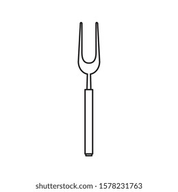 fork barbecue cutlery tool line style icon vector illustration design