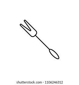 fork barbecue outline icon. Element of kitchen tools icon for mobile concept and web apps. Thin line fork barbecue outline icon can be used for web and mobile