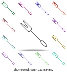 fork barbecue outline icon. Elements of restaurant in multi color style icons. Simple icon for websites, web design, mobile app, info graphics