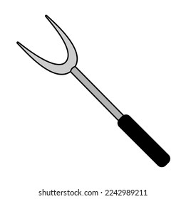 fork barbeque vector icon isolated on whiet background, vector illustration, cookware, kitchenware